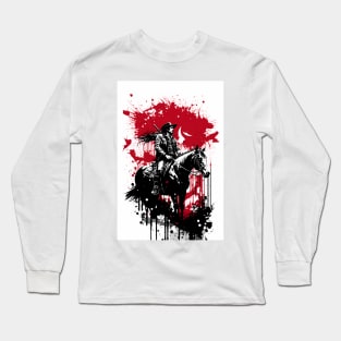 Cowboy On A Horse Painting Long Sleeve T-Shirt